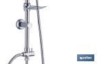 Colonne de Douche Ronde | Avec 5 Fonctions | Pommeau + Tuyau Flexible + Barre coulissante + Pulvérisateur + Porte-savon - Cofan