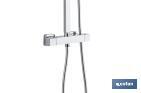 Coluna de duche termostática com design do cabeçal quadrado | Ajustável em altura - Cofan