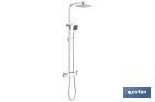 Shower column with single-handle tap | Square overhead shower head | Adjustable in height - Cofan