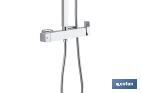 Colonne de douche avec robinet mitigeur | Conception du pommeau carrée | Réglable en hauteur - Cofan
