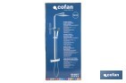 Coluna de ducha com torneira monocomando | Design do cabeçal quadrado | Ajustável em altura - Cofan