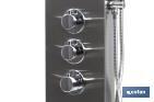 Panneau de douche avec 4 fonctions | Matériau : Acier inoxydable 304 | Poignée en laiton | Dimensions : 129 x 22,3 cm - Cofan