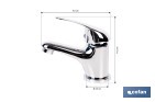 Grifo monomando para lavabo con acabado cromado | Incluye latiguillos y cartucho cerámico de 40 mm | Gama Ölfus - Cofan