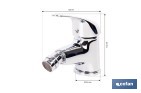 Grifo monomando para bidé con acabado cromado | Incluye latiguillos y cartucho cerámico de 40 mm | Gama Ölfus - Cofan
