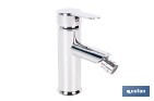 Grifo monomando para bidé con acabado cromado | Incluye latiguillos de acero inoxidable | Gama Évian - Cofan