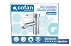 Grifo monomando para bidé con acabado cromado | Incluye latiguillos de acero inoxidable | Gama Évian - Cofan