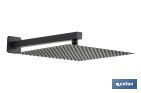 Concealed shower set with black finish | Single-handle shower | 2 outlets | Wall-mounted installation | Square design | Overhead shower head with 2 spray modes | Available in matt black finish - Cofan