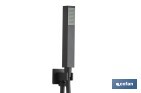 Concealed shower set with black finish | Single-handle shower | 2 outlets | Wall-mounted installation | Square design | Overhead shower head with 2 spray modes | Available in matt black finish - Cofan
