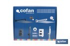 Concealed shower set with black finish | Single-handle shower | 2 outlets | Wall-mounted installation | Square design | Overhead shower head with 2 spray modes | Available in matt black finish - Cofan