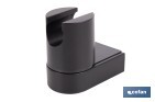 Soporte de ducha para pared | Material: ABS resistente | Soporte ajustable | Medidas: 4 x 6 x 6,5 cm | Disponible en acabado negro - Cofan