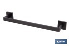 Toallero de baño negro mate | Material: acero inoxidable | Diseño cuadrado | Kit de fijación incluido | Medidas: 45 x 8 x 5,5 cm - Cofan