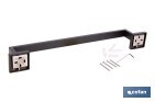 Toallero de baño negro mate | Material: acero inoxidable | Diseño cuadrado | Kit de fijación incluido | Medidas: 45 x 8 x 5,5 cm - Cofan
