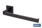 Toallero de baño negro mate | Material: acero inoxidable | Diseño cuadrado | Kit de fijación incluido | Medidas: 27 x 8 x 5,5 cm - Cofan