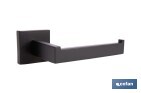 PORTARROLLOS NEGRO MATE | MATERIAL: ACERO INOXIDABLE | DISEÑO CUADRADO | KIT DE FIJACIÓN INCLUIDO | MEDIDAS: 16 X 8 X 5,5 CM