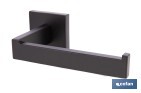 Portarrollos negro mate | Material: acero inoxidable | Diseño cuadrado | Kit de fijación incluido | Medidas: 16 x 8 x 5,5 cm - Cofan