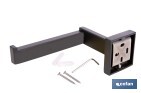 Portarrollos negro mate | Material: acero inoxidable | Diseño cuadrado | Kit de fijación incluido | Medidas: 16 x 8 x 5,5 cm - Cofan
