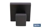 Percha negra mate | Material: acero inoxidable | Diseño cuadrado | Kit de fijación incluido | Medidas: 5,5 x 6 x 5,5 cm - Cofan