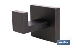 Percha negra mate | Material: acero inoxidable | Diseño cuadrado | Kit de fijación incluido | Medidas: 5,5 x 6 x 5,5 cm - Cofan