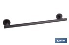 TOALLERO NEGRO MATE | MATERIAL: ACERO INOXIDABLE | DISEÑO REDONDO | KIT DE FIJACIÓN INCLUIDO | MEDIDAS: 45 X 8 X 5 CM