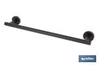 Toallero negro mate | Material: acero inoxidable | Diseño redondo | Kit de fijación incluido | Medidas: 45 x 8 x 5 cm - Cofan
