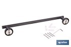Toallero negro mate | Material: acero inoxidable | Diseño redondo | Kit de fijación incluido | Medidas: 45 x 8 x 5 cm - Cofan