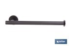 Toallero negro mate | Material: acero inoxidable | Diseño redondo | Kit de fijación incluido | Medidas: 28 x 8 x 5 cm - Cofan