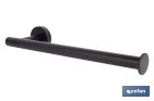 Toallero negro mate | Material: acero inoxidable | Diseño redondo | Kit de fijación incluido | Medidas: 28 x 8 x 5 cm - Cofan