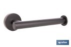 PORTARROLLOS NEGRO MATE | MATERIAL: ACERO INOXIDABLE | DISEÑO REDONDO | KIT DE FIJACIÓN INCLUIDO | MEDIDAS: 16,5 X 8 X 5 CM