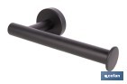 Portarrollos negro mate | Material: acero inoxidable | Diseño redondo | Kit de fijación incluido | Medidas: 16,5 x 8 x 5 cm - Cofan