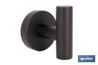 PERCHA NEGRA MATE | MATERIAL: ACERO INOXIDABLE | DISEÑO REDONDO | KIT DE FIJACIÓN INCLUIDO | MEDIDAS: 5 X 5 X 6 CM
