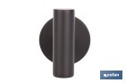 Percha negra mate | Material: acero inoxidable | Diseño redondo | Kit de fijación incluido | Medidas: 5 x 5 x 6 cm - Cofan