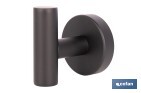 Percha negra mate | Material: acero inoxidable | Diseño redondo | Kit de fijación incluido | Medidas: 5 x 5 x 6 cm - Cofan