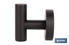 Percha negra mate | Material: acero inoxidable | Diseño redondo | Kit de fijación incluido | Medidas: 5 x 5 x 6 cm - Cofan