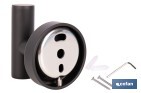 Percha negra mate | Material: acero inoxidable | Diseño redondo | Kit de fijación incluido | Medidas: 5 x 5 x 6 cm - Cofan