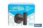 Percha negra mate | Material: acero inoxidable | Diseño redondo | Kit de fijación incluido | Medidas: 5 x 5 x 6 cm - Cofan