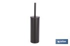 Escobillero de baño negro mate | Material: acero inoxidable | Diseño redondo | Medidas: 9,1 x 9,1 x 39 cm - Cofan