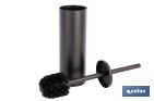Escobillero de baño negro mate | Material: acero inoxidable | Diseño redondo | Medidas: 9,1 x 9,1 x 39 cm - Cofan