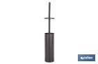 Escobillero de baño negro mate | Material: acero inoxidable | Diseño redondo | Medidas: 9,1 x 9,1 x 39 cm - Cofan