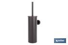 Escobillero de pared negro mate | Material: acero inoxidable | Diseño redondo | Medidas: 9,1 x 12,9 x 39 cm - Cofan