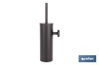 Escobillero de pared negro mate | Material: acero inoxidable | Diseño redondo | Medidas: 9,1 x 12,9 x 39 cm - Cofan