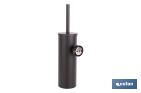 Escobillero de pared negro mate | Material: acero inoxidable | Diseño redondo | Medidas: 9,1 x 12,9 x 39 cm - Cofan