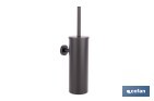 Escobillero de pared negro mate | Material: acero inoxidable | Diseño redondo | Medidas: 9,1 x 12,9 x 39 cm - Cofan