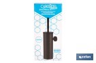 Escobillero de pared negro mate | Material: acero inoxidable | Diseño redondo | Medidas: 9,1 x 12,9 x 39 cm - Cofan
