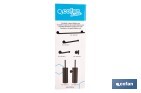 Escobillero de pared negro mate | Material: acero inoxidable | Diseño redondo | Medidas: 9,1 x 12,9 x 39 cm - Cofan