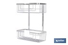 Cesta de ducha doble para baño | Organizador daño con fijación a pared | Disponible en 2 acabados - Cofan