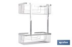 Cesta de ducha doble para baño | Organizador daño con fijación a pared | Disponible en 2 acabados - Cofan