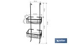 Cesta de ducha doble colgante de acero inoxidable 304 con 2 niveles | Disponible en dos acabados - Cofan