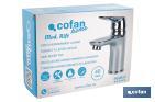 Robinet pour Lavabo Mitigeur | Dimensions 40 mm | Modèle Rift | Fabriqué en Laiton avec Finition en Chromé et Commande en Alliage de Zinc - Cofan