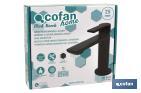 Single-handle mixer basin tap | Black bathroom fittings | Cartridge of 25mm - Cofan