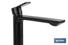 Single-handle tall mixer basin tap | Black bathroom fittings | Cartridge of 25mm - Cofan